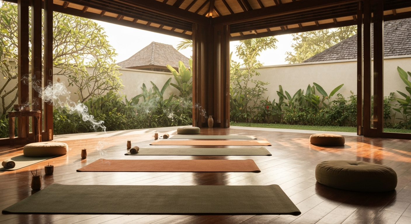 Various yoga styles demonstrated in a serene studio setting